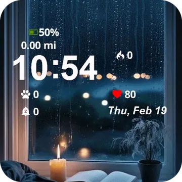 Candle Book Window Sing Garmin watch face preview