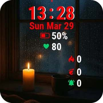 Candle Cup Window Sing Garmin watch face preview
