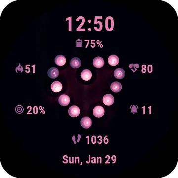 Candleheart Garmin watch face preview