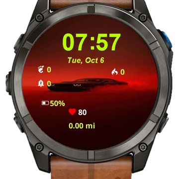 Car Driving Through Fog Dark Garmin watch face preview
