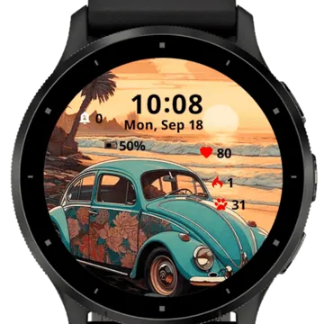 Car Tattoo Design Garmin watch face preview