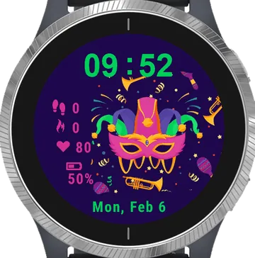 Carnival Garmin watch face preview