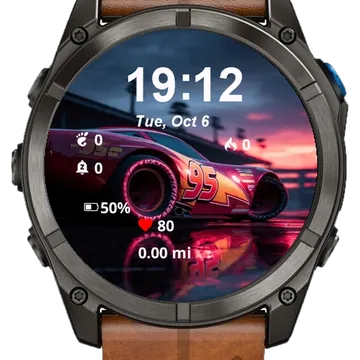 Cars Movie Lightning Mcqueen Garmin watch face preview
