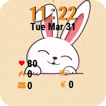 Cartoon Bunny Sleeping Garmin watch face preview