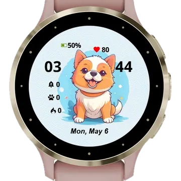 Cartoon Dog Garmin watch face preview