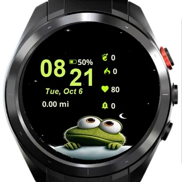Cartoon Frog Sitting Cloud Moon Garmin watch face preview