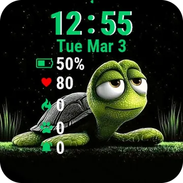 Cartoon Turtle Garmin watch face preview