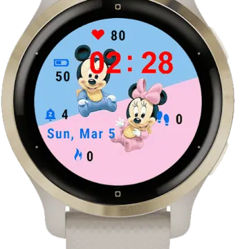 Cartoon Garmin watch face preview