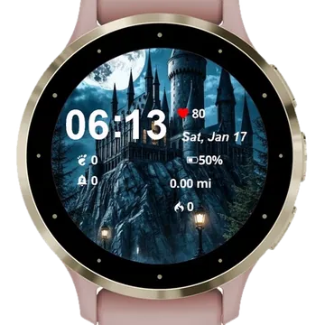 Castle At Night Garmin watch face preview