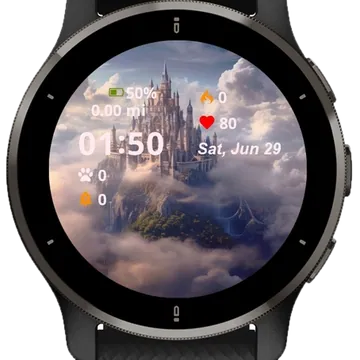 Castle Clouds Garmin watch face preview
