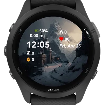 Castle Snow With Mountain Garmin watch face preview