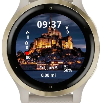 Castle view Garmin watch face preview