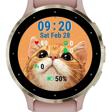 Cat Big Eyes Garmin watch face preview