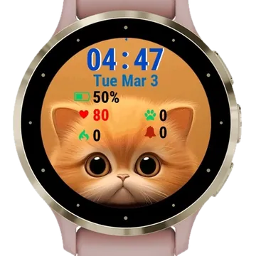 Cat Big Eyes Garmin watch face preview