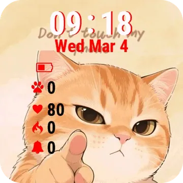 Cat Finger Its Nose Garmin watch face preview
