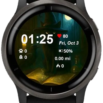 Cat Halloween Garmin watch face preview