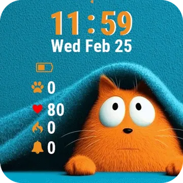 Cat Hiding Garmin watch face preview