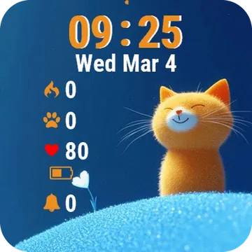 Cat Is Standing Hill Flower Garmin watch face preview