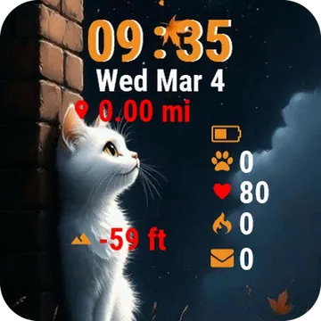 Cat Looking Out Window Garmin watch face preview