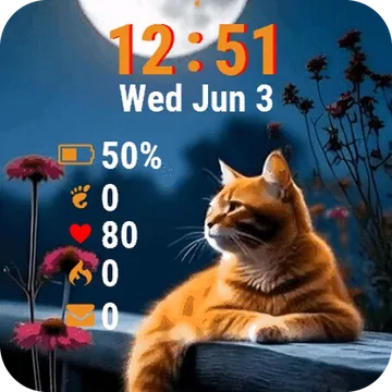 Cat Sitting Fence Looking Garmin watch face preview
