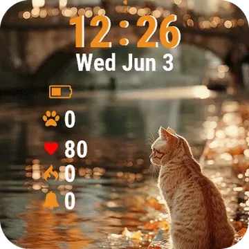 Cat Sitting Ground Next Garmin watch face preview