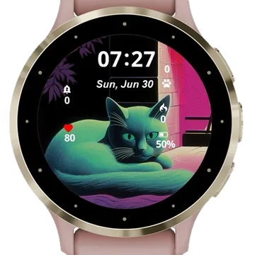 Cat Wall Garmin watch face preview