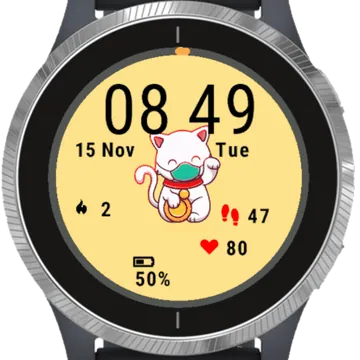 Cat With Mask Garmin watch face preview