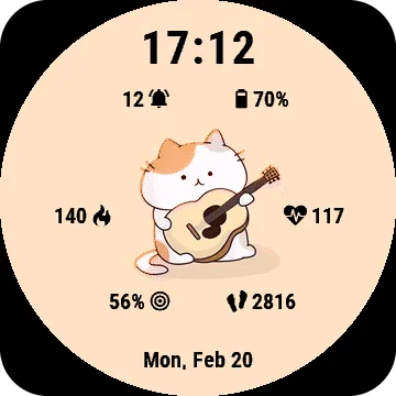 Catguitar Garmin watch face preview