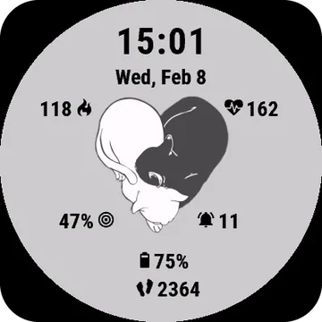 Catlove Garmin watch face preview
