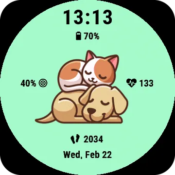 CatnDog Garmin watch face preview