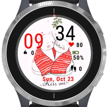 Cats Kissing Garmin watch face preview