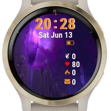 Cave Purple Light Coming Garmin watch face preview