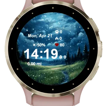 Celestial Fields Garmin watch face preview