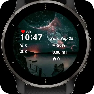 Celestial Wolf Garmin watch face preview