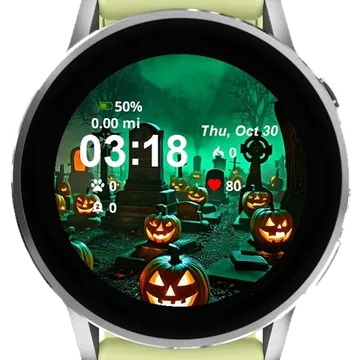Cemetery Halloween Garmin watch face preview