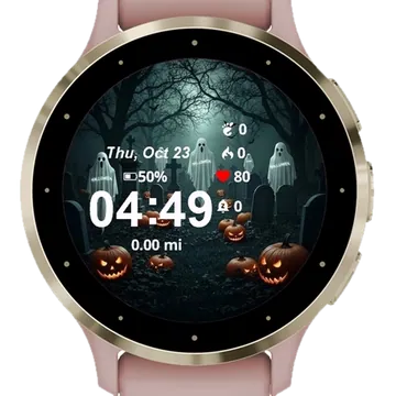 Cemetery Halloween Garmin watch face preview