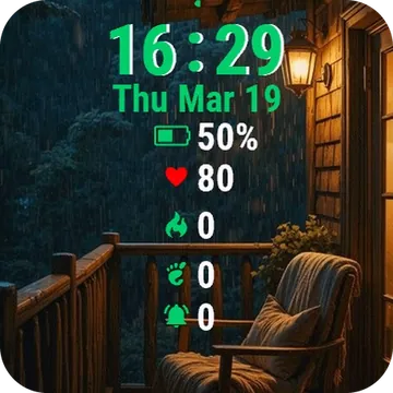 Chair Wooden Deck Garmin watch face preview