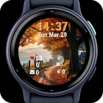 Charming Village Landscape Garmin watch face preview
