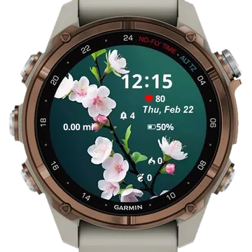 Cherry Blossoms Garmin watch face preview