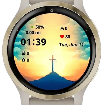 Christian Cross Against Sky Garmin watch face preview