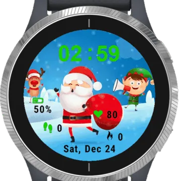 Christmas and Friends Garmin watch face preview
