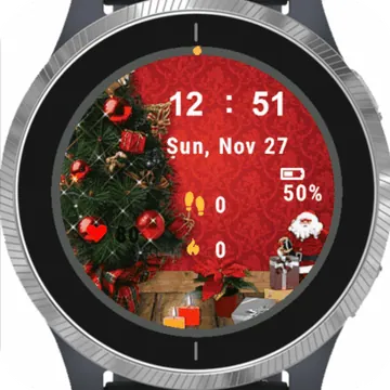 Christmas Background Garmin watch face preview