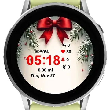 Christmas Background Fir Garmin watch face preview