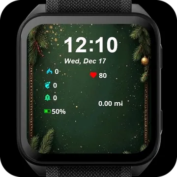 Christmas Background Green Garmin watch face preview