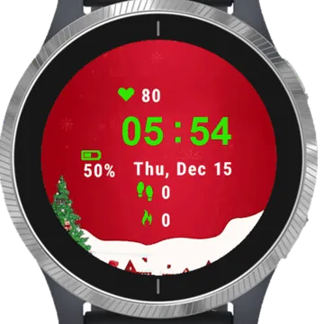Christmas Background Material Garmin watch face preview