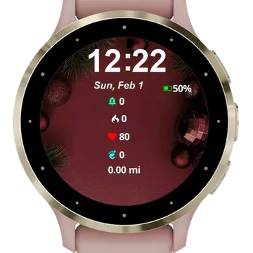 Christmas Background Pine Garmin watch face preview