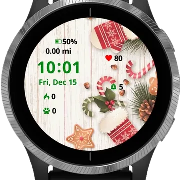 Christmas background with candies Garmin watch face preview