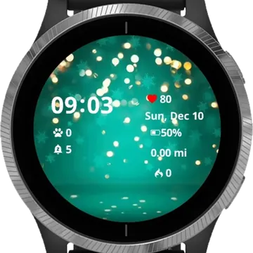 Christmas Background With Snowflakes Garmin watch face preview
