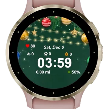Christmas Balls Garlands Garmin watch face preview