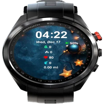 Christmas Balls Lights Garmin watch face preview